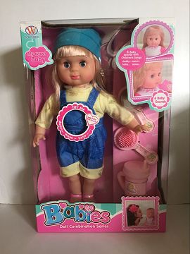 16 "new 6 music cotton body girl with mirror comb milk bottle