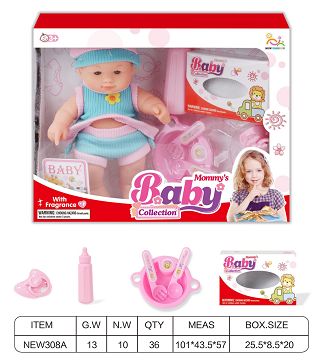9 "full pond plastic doll (with milk bottle, tissue box, tableware series)