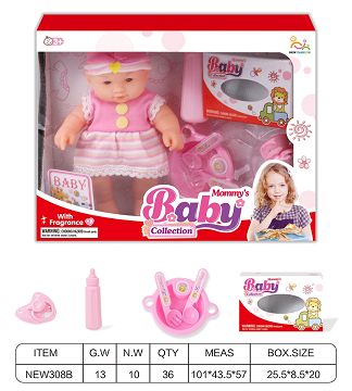 9 "full pond plastic doll (with milk bottle, tissue box, tableware series)