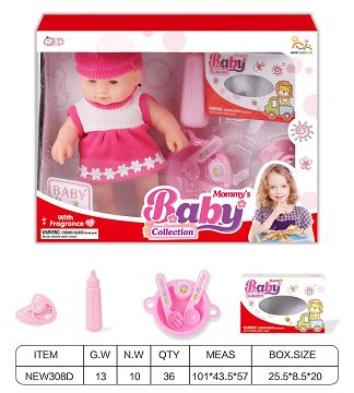 9 "full pond plastic doll (with milk bottle, tissue box, tableware series)