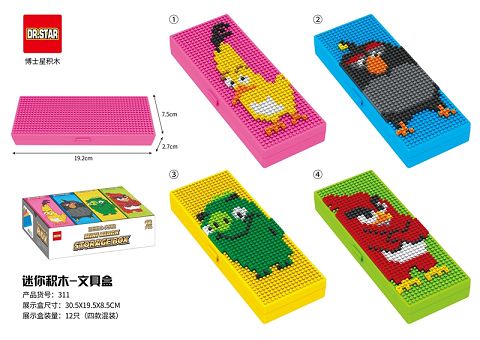 Mini building blocks - pencil case/angry birds 4 combinations