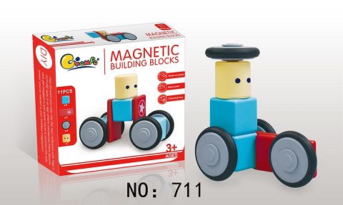 Puzzle magnetic block car