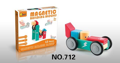 Puzzle magnetic block (assembled racing car)