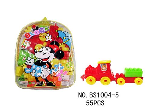 Minnie train 55PCS small particle blocks