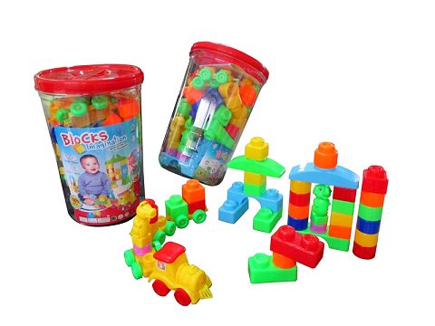 70PCS railway animal building block park