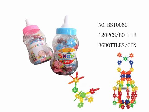 120PCS baby bottle snow flakes of 4.4cm