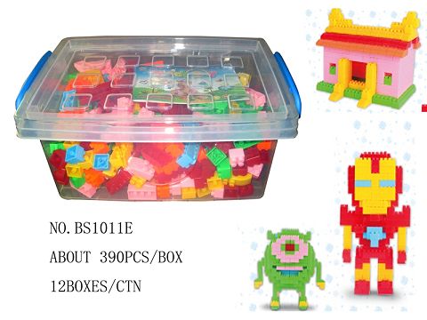 About 390 lego-like granular blocks