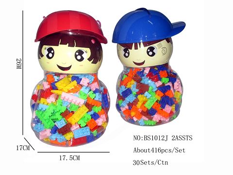 There are about 416 small particle blocks