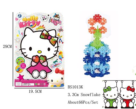 3.3cm round snow flake KT cat version about 66PCS