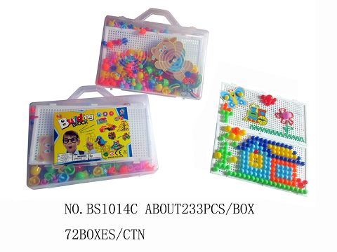 Mushroom nail puzzle blocks about 233PCS