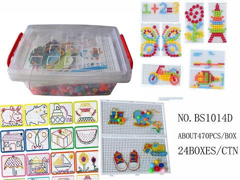 About 603PCS puzzle blocks with mushroom nails