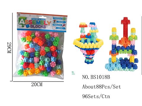 There are about 88 hexagonal blocks