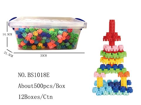 There are about 500 hexagonal blocks