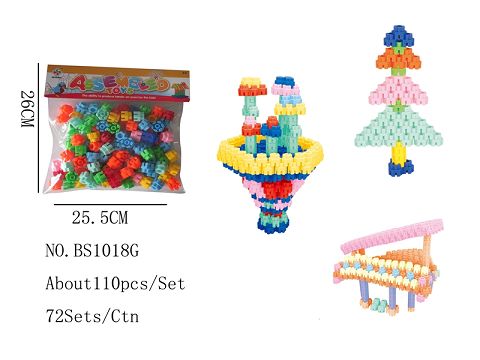 There are about 110 hexagonal blocks