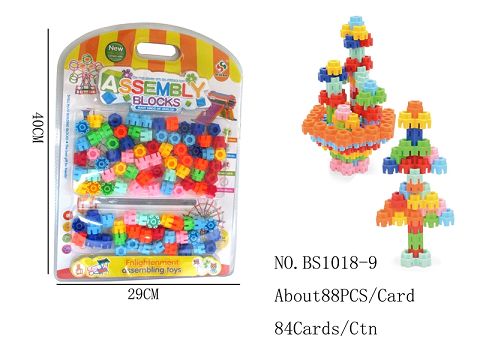 There are about 88 hexagonal blocks