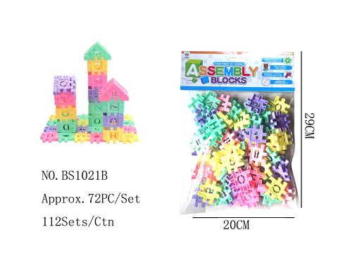 There are about 72 square building blocks