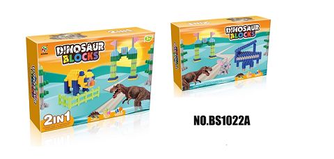 There are 290 diamond blocks with 2 dinosaurs