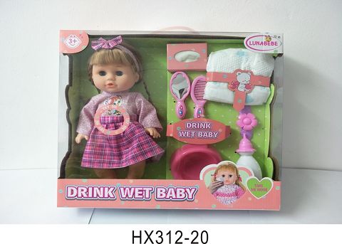 14 inches of water urine doll with accessories with 6 sound IC