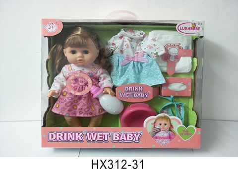 14 inches of water urine doll with accessories with 6 sound IC