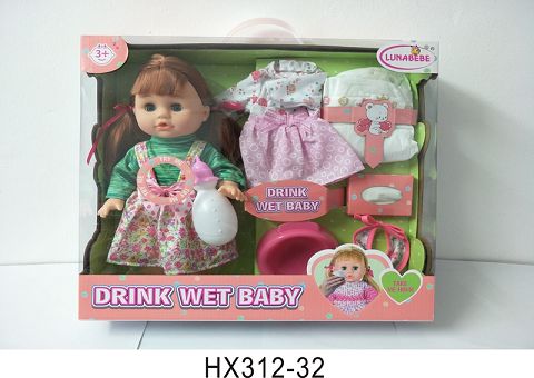 14 inches of water urine doll with accessories with 6 sound IC