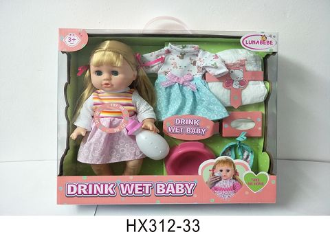 14 inches of water urine doll with accessories with 6 sound IC