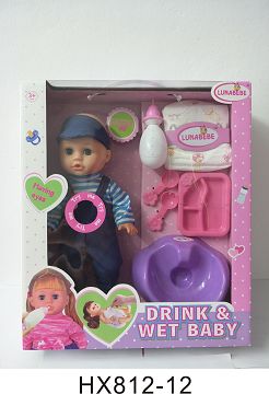 14 inches of water and urine doll with tableware, bedpan, with 6 sound IC