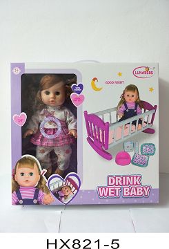 14 inches of water and urine doll with accessories, with 6 sound IC