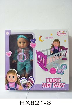 14 inches of water and urine doll with accessories, with 6 sound IC
