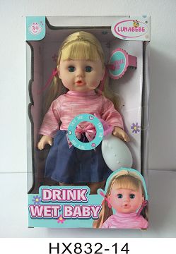 14 inch blow bottle to drink water and pee baby with bottle with 6 sound IC