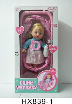 14 "blown bottle baby cart, baby bottle, diaper bag, bedpan, 6 sound IC bag 3*AG13