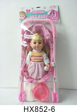 14 "blown bottle baby cart, baby bottle, diaper sheet, bedpan with 6 sound IC,3*AG13