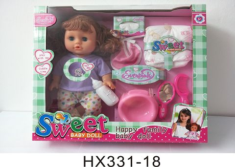 14 inches live eye six sound water urine baby