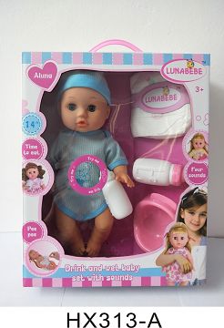 14 inches live eye six sound water urine male baby