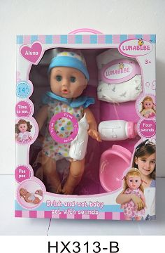 14 inches live eye six sound water urine male baby