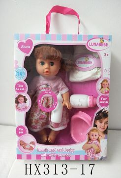 14 inches live eye six sound water urine baby