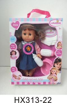 14 inches live eye six sound water urine baby