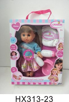 14 inches live eye six sound water urine baby