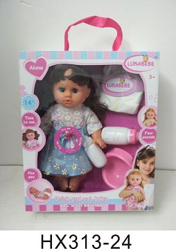 14 inches live eye six sound water urine baby