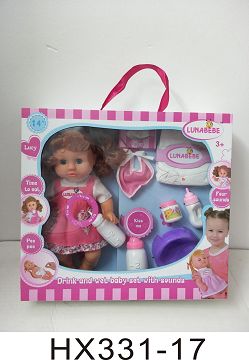 14 inches live eye six sound water urine baby