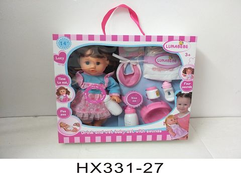 14 inches live eye six sound water urine baby
