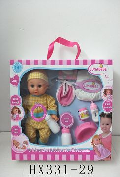 14 inches live eye six sound water urine baby