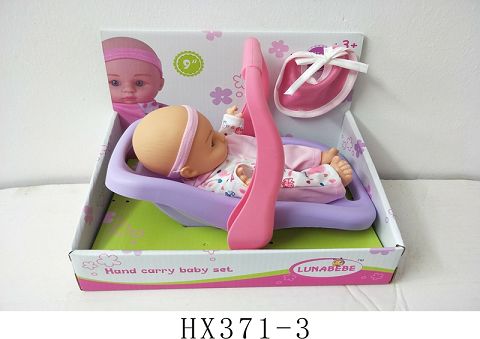 9 "blown bottle doll with drool towel without IC