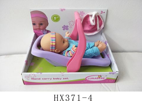 9 "blown bottle doll with drool towel without IC