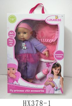 16 "cotton body eye doll with accessories without IC