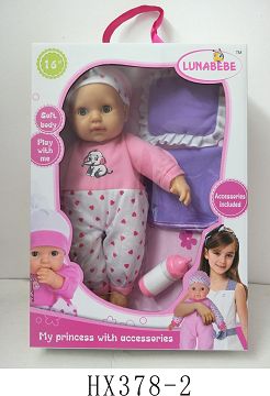 16 "cotton body eye doll with accessories without IC