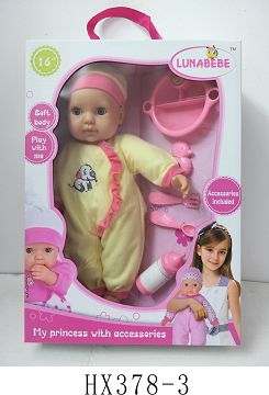 16 "cotton body eye doll with accessories without IC