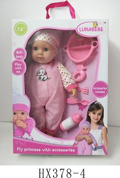 16 "cotton body eye doll with accessories without IC