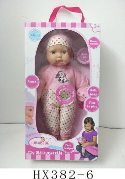 16 "4 voice cotton body dead eye doll with pacifier