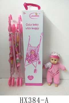 12 "cotton body doll with plastic cart without IC