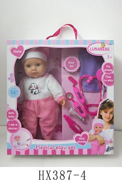 16 "cotton body eye doll with accessories without IC